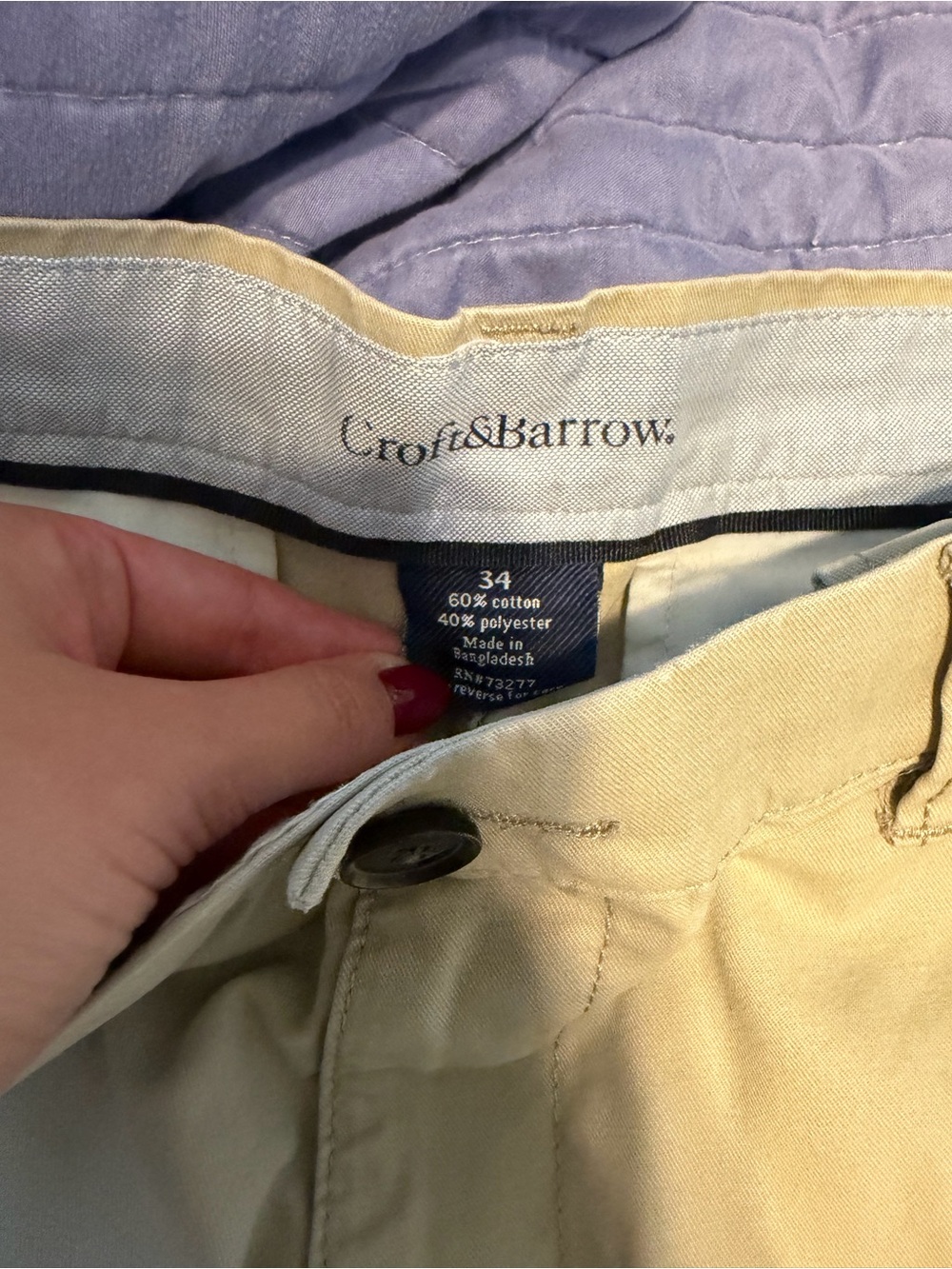 croft & barrow Men’s Tan Flat-Front Casual Shorts - Picture 2 of 3
